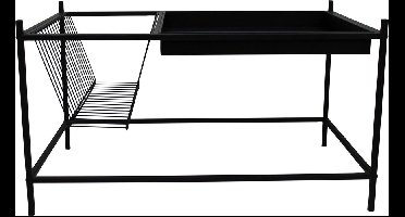 Housevitamin bijzettafel / salontafel - met tijdschriftenrek - zwart metaal