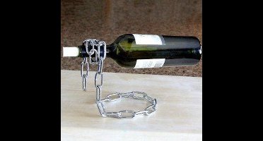 Zwevende Wijnfleshouder  Flessenhouder van ketting