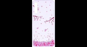 Shop4 - Geschikt voor Samsung Galaxy A7 (2018) Hoesje - Zachte Back Case Vallende Bladeren