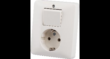 Peha Combinatie Wisselschakelaar Inbouw met Randaarde - Crème