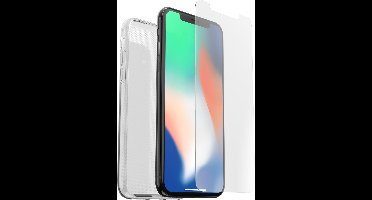 OtterBox Clear Skin voor Apple Iphone X/Xs + Alpha Glass screenprotector - Transparant
