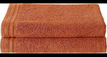 De Witte Lietaer Douchelaken Imagine Dusty Orange - 70 x 140 cm - 2 stuks - Oranje - Katoen