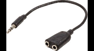 Valueline VLAP22100B02 Jack Stereo Audio Verdeelkabel 3,5 mm Mannelijk - 2x 3,5 mm Vrouwelijk 0,20 M Zwart