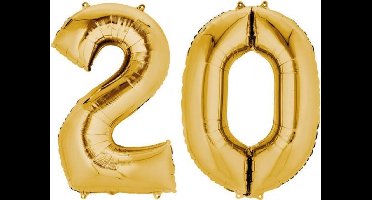 Bunch Numbers 2-0 Gold 2 Foil Balloons P75 Packaged 86cm h