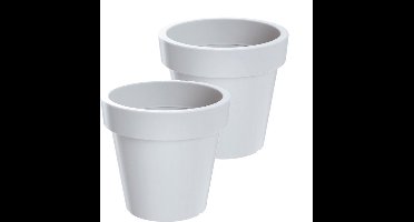 Bloempot Buiten Rond Lofly 20cm WIT Prosperplast / 2 STUKS ! /