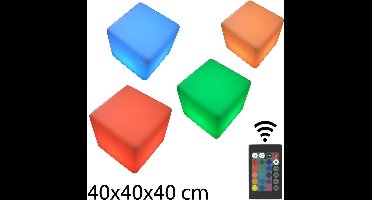 Multicolor LED Kubus 40 x 40 cm met afstandsbediening