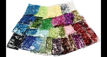 Ronde pailletten, d: 6 mm, Exclusief opslagdoos, 32x25 gr