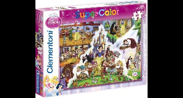 Clemenotoni Supercolor puzzel 60 stukjes - Disney Sneeuwwitje en de zeven dwergen