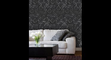 Dutch Wallcoverings Schuimvinyl African Circles - grijs/zilver