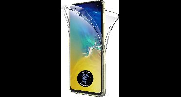 Hoesje geschikt voor Samsung Galaxy S10e - 360 Graden Case 2 in 1 Hoes Transparant + Ingebouwde Siliconen TPU Cover Screenprotector