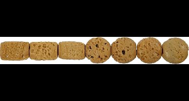 Kunsthars kralen, afm 24x38 & 31x22 mm, licht naturel, 7 assorti