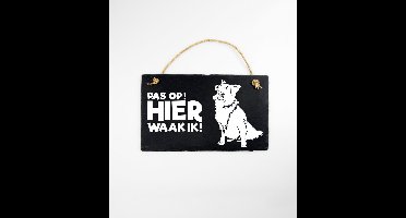 Paper Dreams Waakbord Bordercollie 15 X 25 Cm Leisteen Zwart