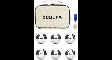 Kikkerland Jeu de Boules Set - 6 Ballen - Zilver - Buitenspeelgoed - Voor volwassenen - Large