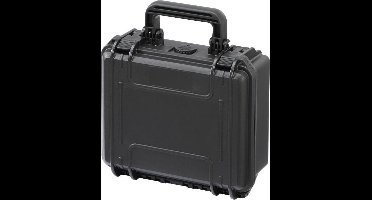 MAX 235H105 koffer zwart - met plukschuiminterieur binnenafmetingen 235 x 180 x 106 mm