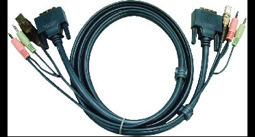 Aten 2L-7D03U DVI-D Single Link KVM kabel met audio en USB - 3 meter