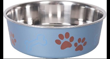 Flamingo Hondenvoerbak Bella Kena Metaal Blauw - Blauw - 23 x 23 x 7.5 cm