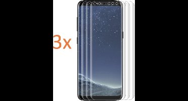 3x Screenprotector geschikt voor Samsung Galaxy S8 - Edged (3D) PET Folie Screenprotector Transparant 0.2mm