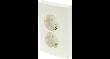 Berker S1 Inbouw Stopcontact met Randaarde - 2-voudig - Crème