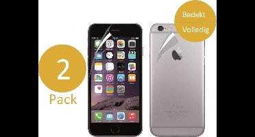 2x Screenprotector geschikt voor Apple iPhone 6 / 6s - Voor- en Achterkant 360 Graden Glas PET Folie Screenprotector Transparant 0.2mm 9H (Full Screen Protector)