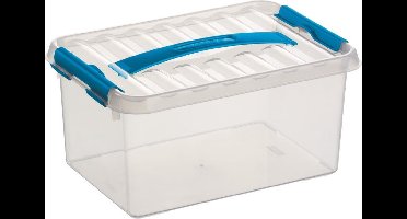 Sunware - Q-line opbergbox 6L transparant blauw - 30 x 20 x 14,3 cm