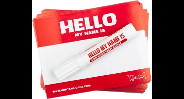 Montana Cans Hello My Name Is Stickers - 100 rode stickers met 4mm stift