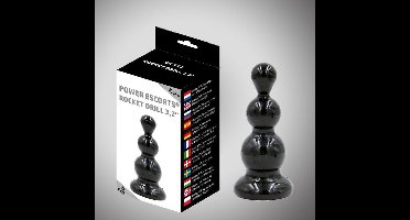 Power Escorts - Rocket Drill - Flexibele / Stevige - Anal Plug - Butt Plug - 3.2 Inch / 8 cm - BR117 - Zwart