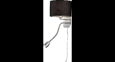 TRIO HOTEL - Wandlamp - Nikkel mat - excl. 1x E14 3,5 W - Verlichting omhoog en omlaag - Dimbaar met schakelaar - Wandmontage - Niet dimbaar