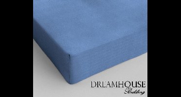 Dreamhouse Katoen Hoeslaken - 200x220 cm - Blauw - Lits-Jumeaux