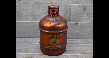 SENSE Decoratieve fles vaas met opdruk - Vintage stijl vaas - Vaas koper antiek