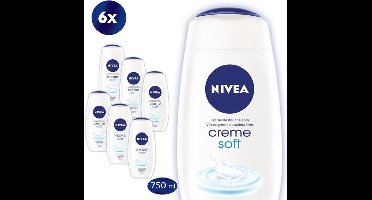 NIVEA Crème Soft Bad & Douchecrème - 6 x 750 ml - Voordeelverpakking