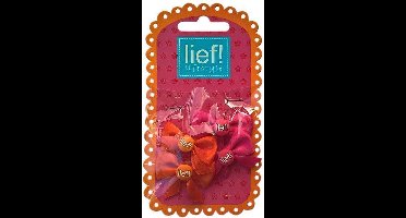 Strikjes klittenbandelastiekjes / Baby elastiekjes Roze/Oranje - Lief Lifestyle