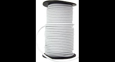 100 meter Elastisch Touw - 8 mm - WIT - elastiek op rol