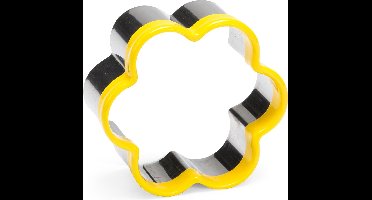 uitsteekvorm bloem 6,5 x 6,5 cm rvs zilver/geel