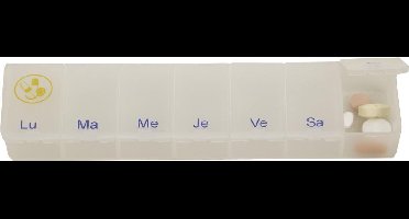 Pillendoos 1 week - transparant wit FR