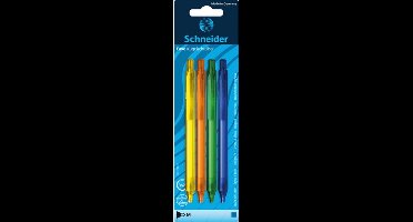 balpen Schneider Fave M 4 stuks op blister assorti doos met 5 stuks