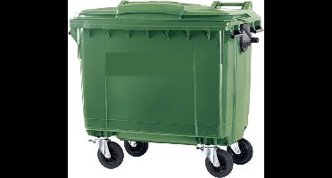 4 wiel afvalcontainer 660 liter groen