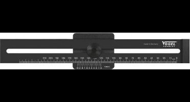 Vogel Afschrijfliniaal 300mm zwart geanodiseerd aluminium