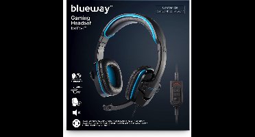 Blueway Stereo Gaming Headset - PS4 & PC - Zwart/Blauw