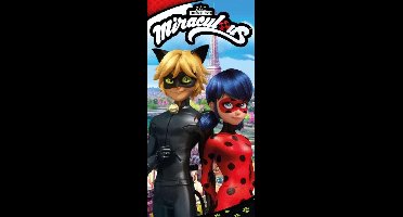 Miraculous Ladybug strandlaken Cat Noir Paris 70 x 140 cm 100% Katoen