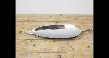 SENSE Decoratie schaal bla - Schaal blad - Aluminium schaal blad nikkel