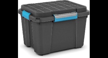 KIS Scuba opbergbox M - 45L - 39x49,5x34cm - Zwart/Blauwe clips