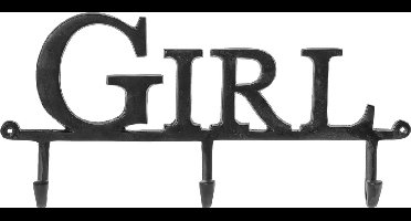 Kapstok met 3 kapstokhaken Girl Riverdale 40 x 28 cm zwart - Wandkapstokken voor meisjes