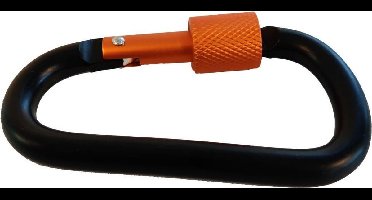 Karabijnhaak / sleutelhanger - Zwart/oranje