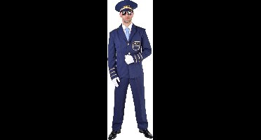 Magic Design Verkleedkostuum Piloot Heren Polyester Blauw Maat Xl