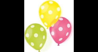 RIETHMULLER - 6 meerkleurige latex ballonnen met stippen 25 cm voor verjaardag