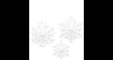 3 sneeuwvlok hangdecoraties - Feestdecoratievoorwerp