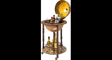 Brulo - Wereldbol - Globebar - Hout - Bruin - Pytheas- 36 cm diameter