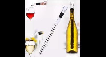 RVS IJs Wijn Stick | Wijnkoeler 3 in 1 | IceStick Koelstaaf | Wine Chiller inclusief Schenktuit | in mooie Geschenkverpakking