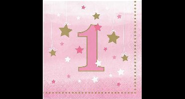 Servetten 1st twink girl (33x33cm, 16st)