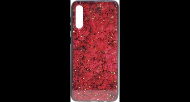 Shop4 - Geschikt voor Samsung Galaxy A50 Hoesje - Zachte Back Case Mineralen Rood
